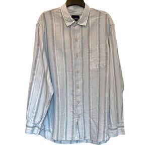 Tommy Bahama Button Up Shirt Blue Stripe XL